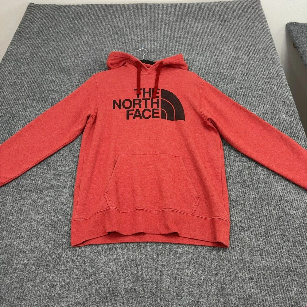 The North Face Hoodie Mens M Red Cotton Polyester Logo Pullover Gorpcore